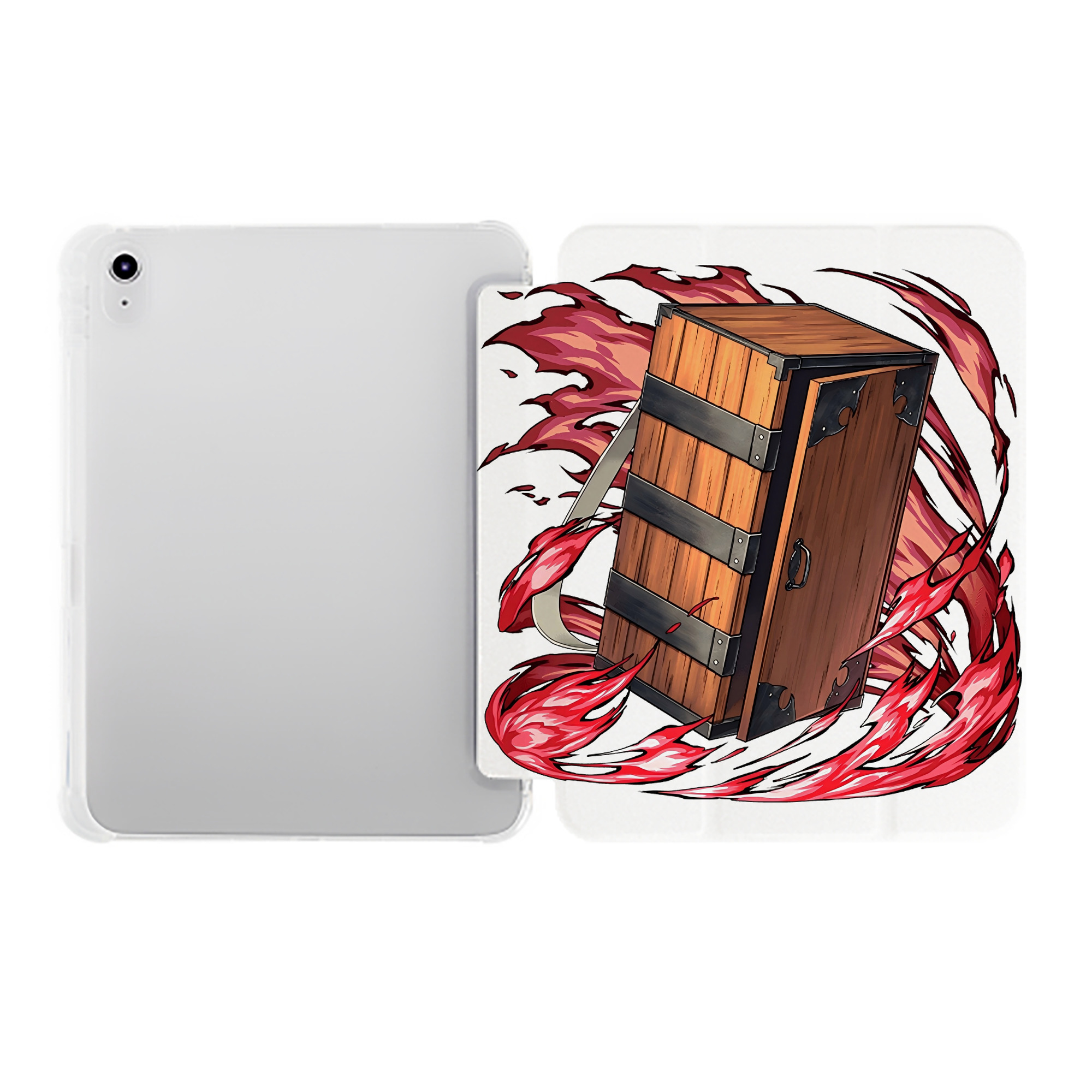 （画像用） 鬼滅の刃（きめつのやいば）竈門 禰󠄀豆子／かまど ねずこ Kamado Nezuko IPad ケース ペン収納付き 三つ折りスタンド PUレザー×シリコン 対応機種9.5/10.5/10.9インチ